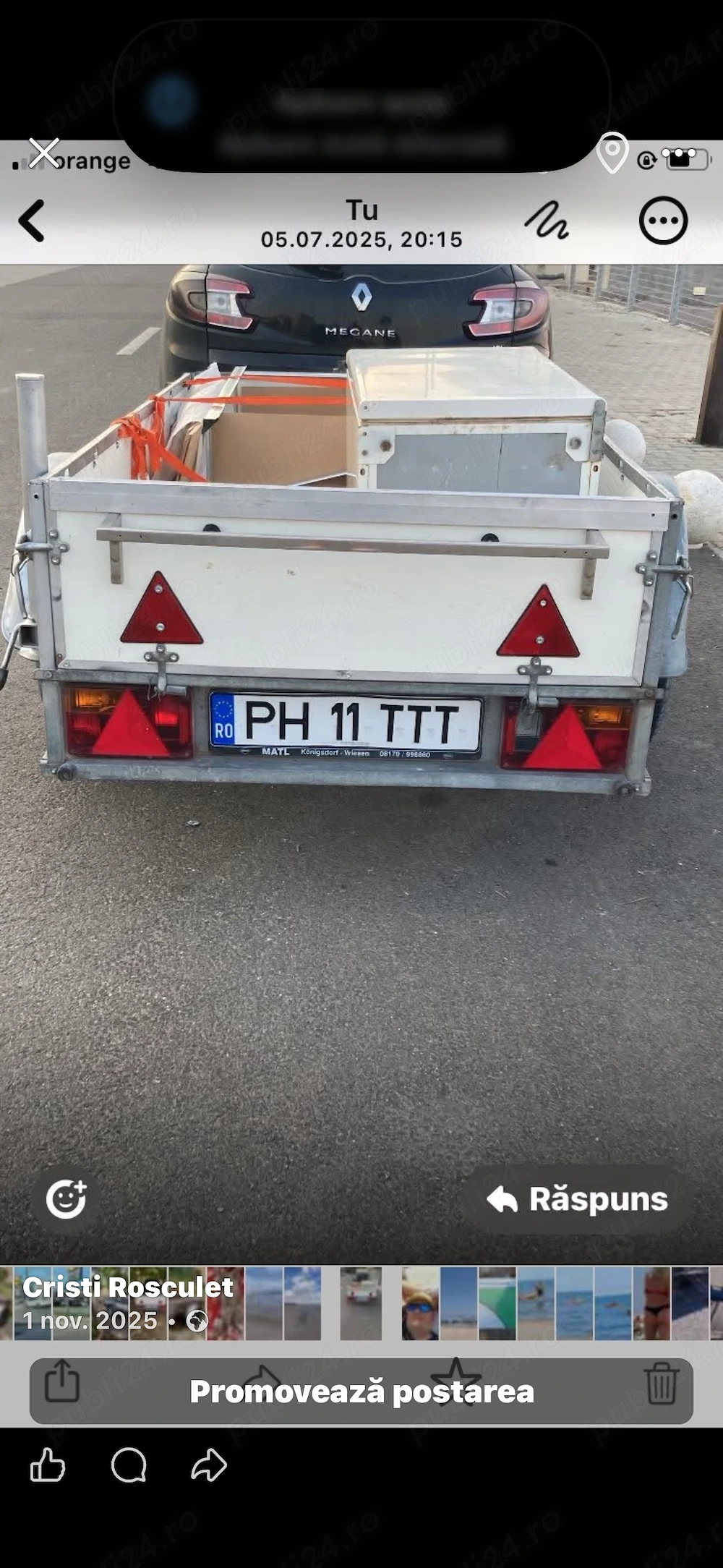 Remorcă 750 kg ATV