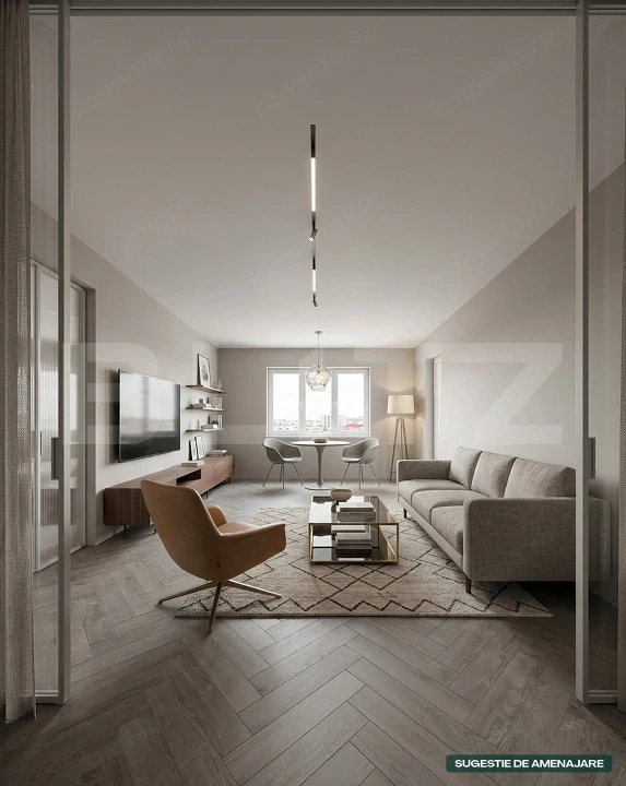 Apartament 2 camere, 48mp, etaj intermediar, balcon, parcare, VIVO 