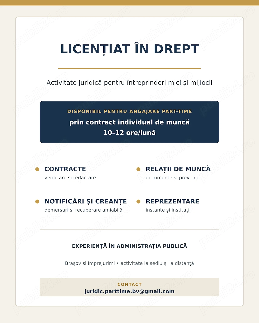 Solicitare angajare domeniu juridic