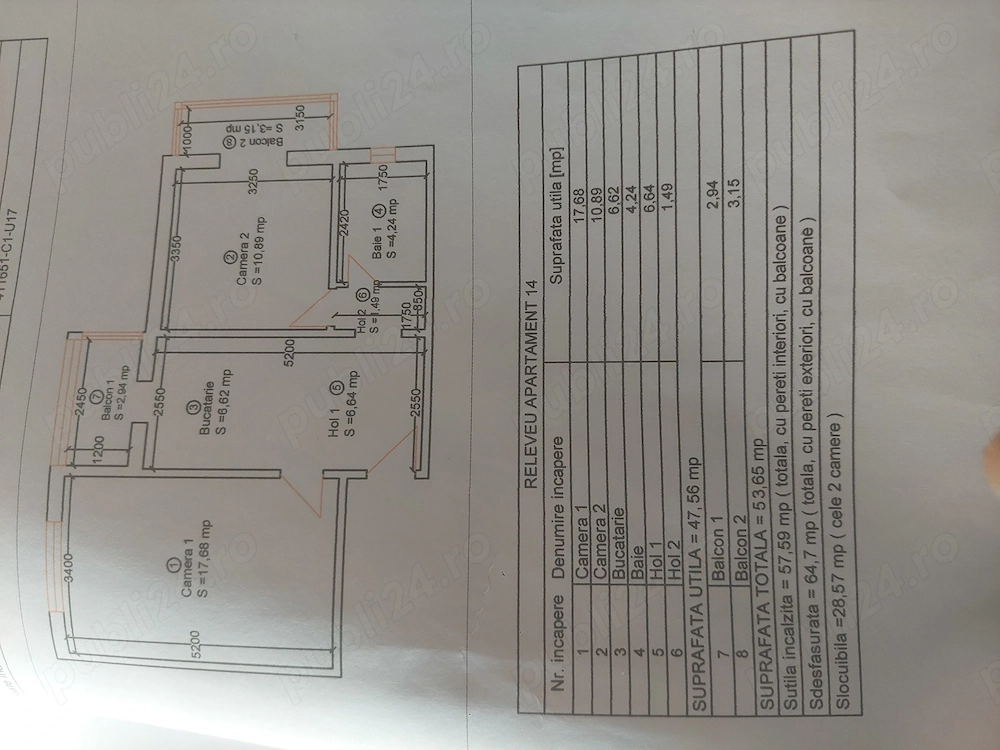 Apartament 2 camere lipovei 