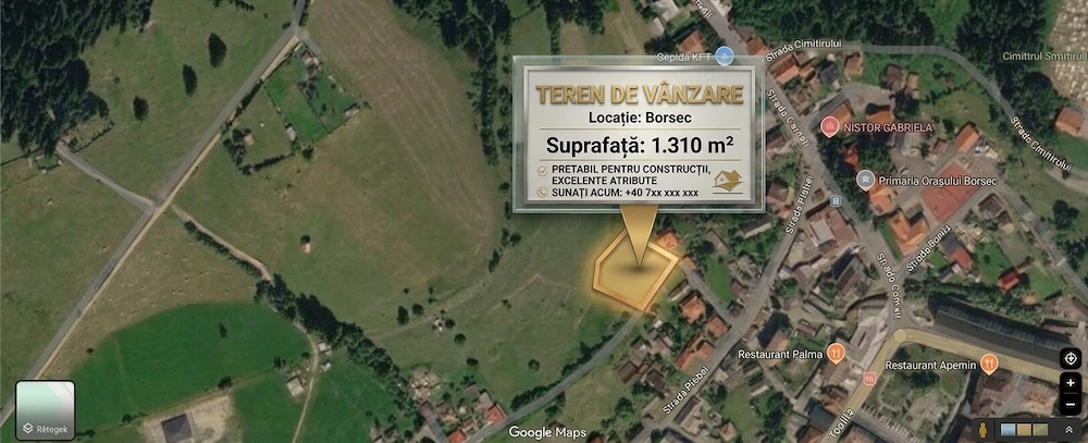 Teren intravilan de vânzare   Borsec, 1310 m 