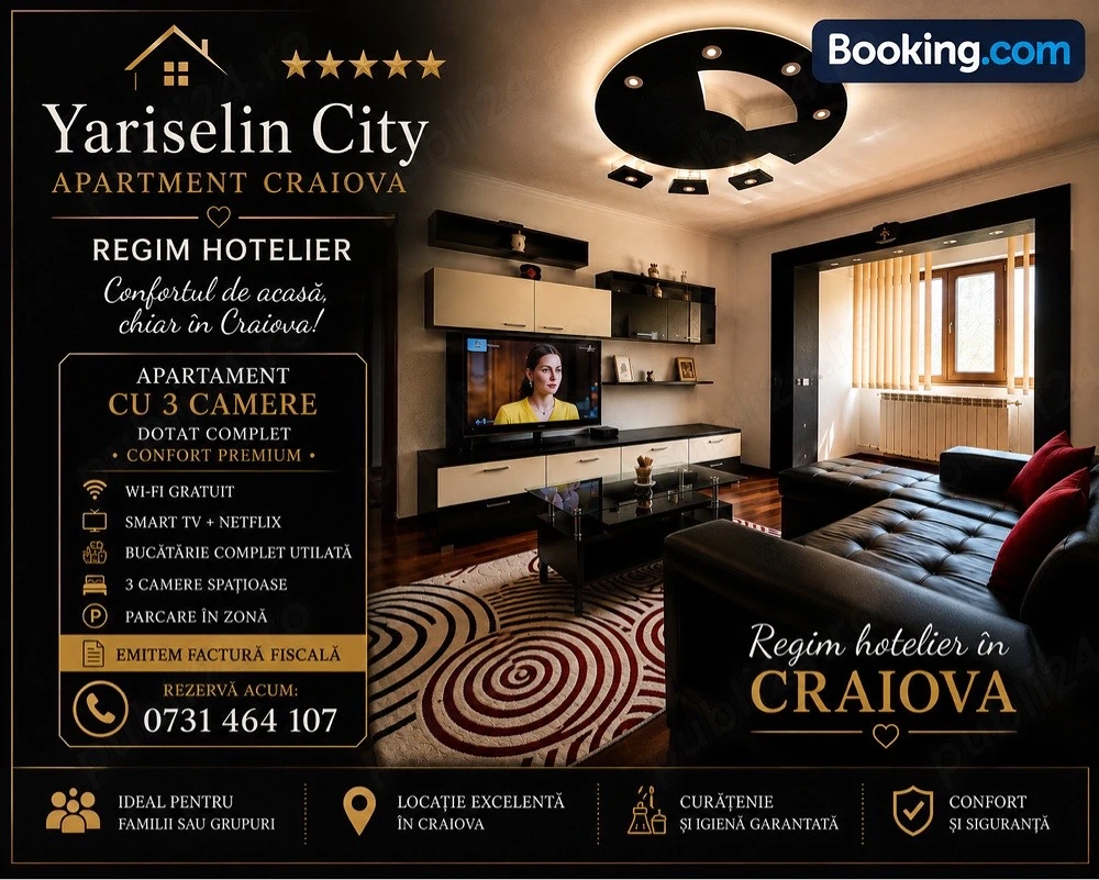Regim Hotelier Craiova Ap 3 Camere Ofer Factură 