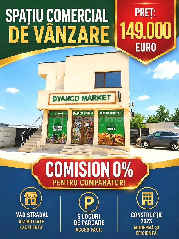 Vanzare -  Spatiu Comercial - Clinceni - 149000E  - tva inclus -  INVESTITIE CU VENIT IMEDIAT - COMI