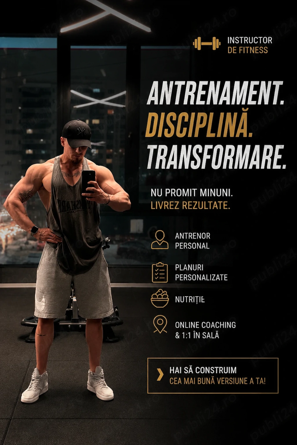 Antrenor personal fizic 1:1 și online coaching 