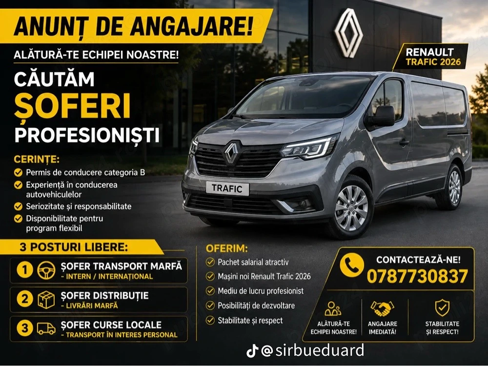 Angajez sofer 2,5T !! nu necesita tahograf! 
