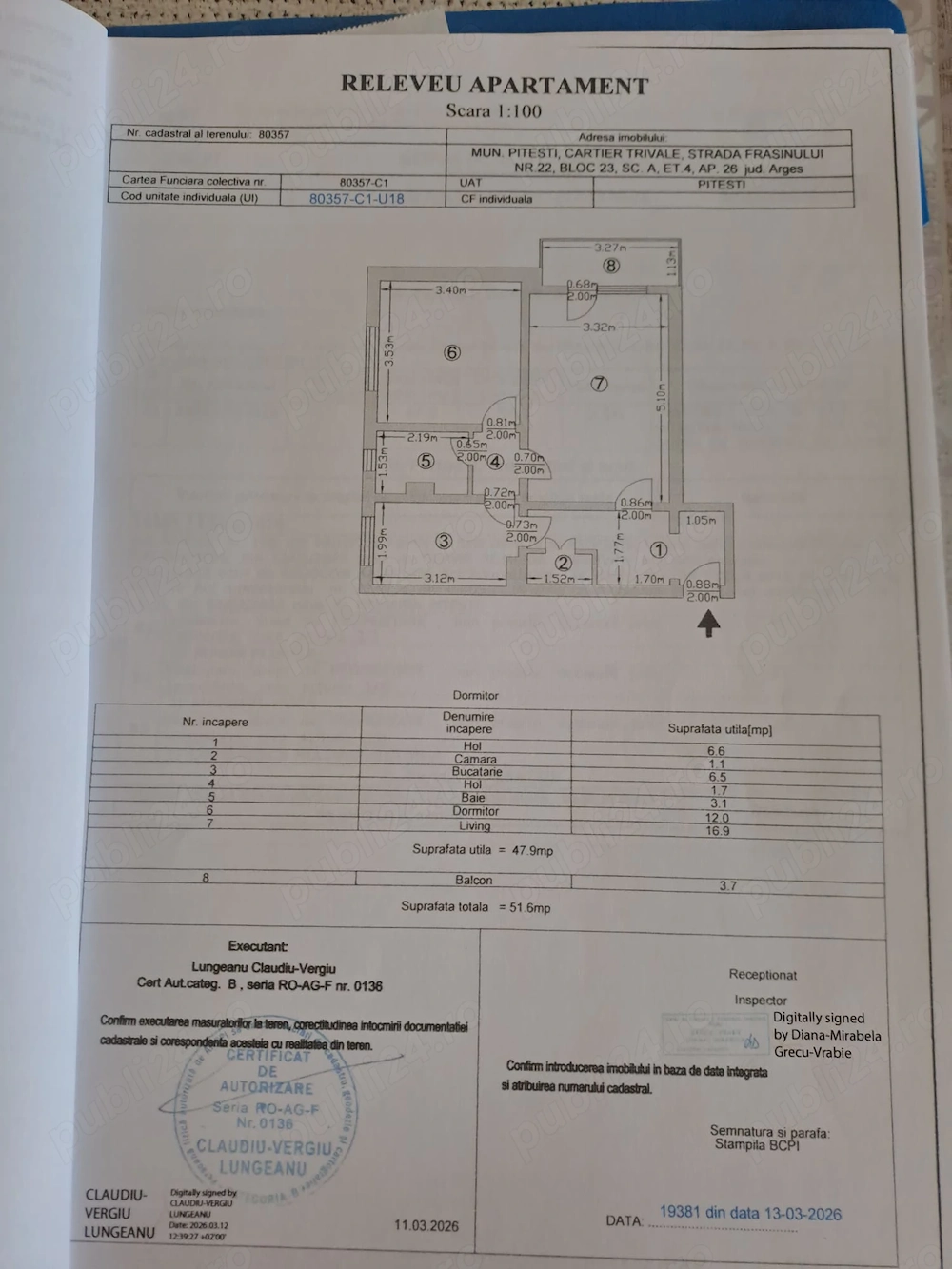 Vand apartamanet 2 camere