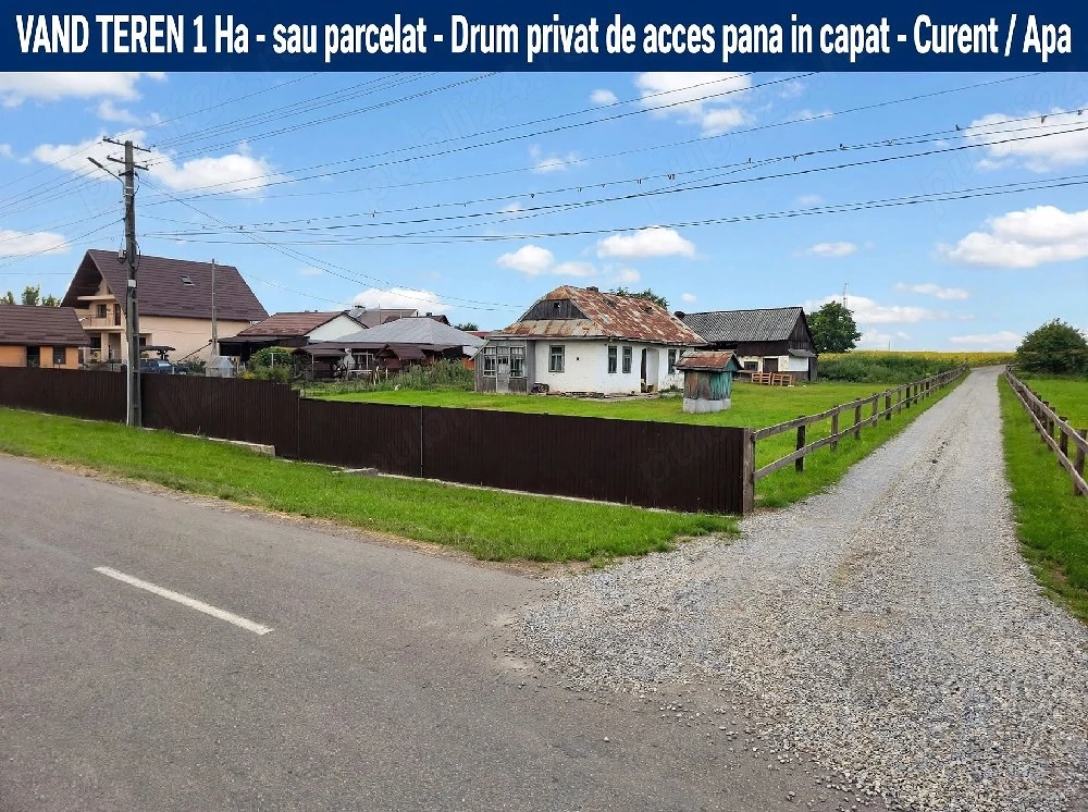 Teren 1 hectar Veresti intravilan 30 m latime 