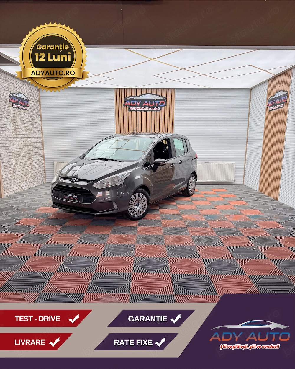FORD B-Max , 1,5 Diesel . 95 cp . euro 6 . Rar+itp ( la cerere ) Garantie 12 luni . Buy-Back . 