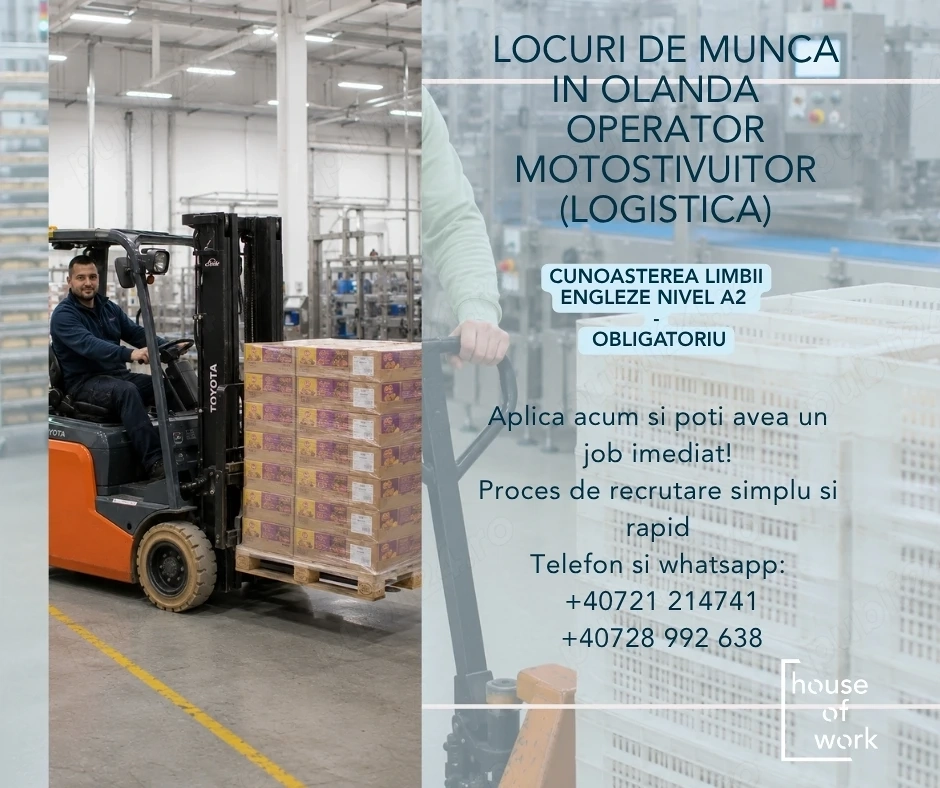 JOB OLANDA: Operator logistica motostivuitorist