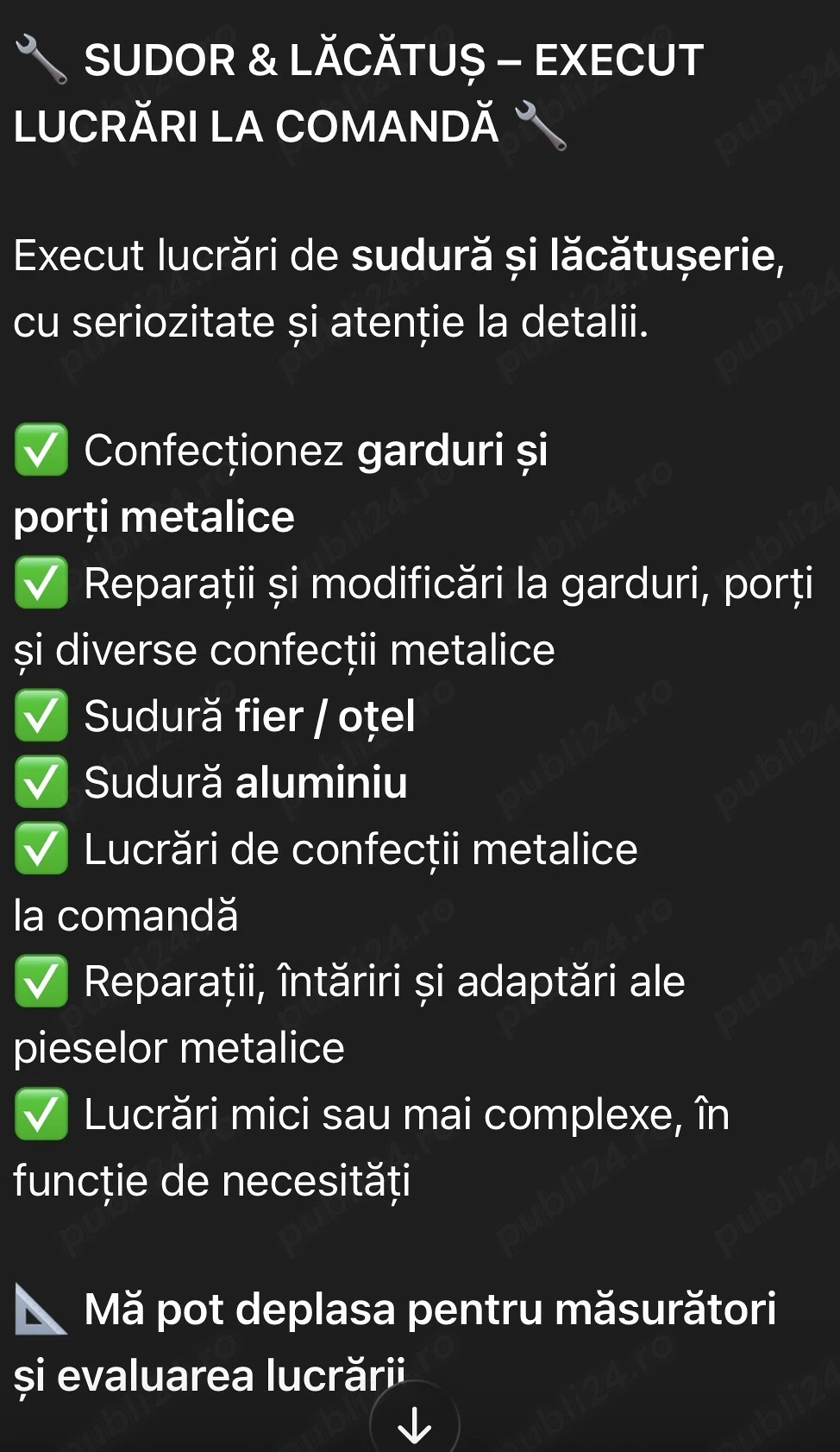 Execut lucrari sudura si lacatuserie