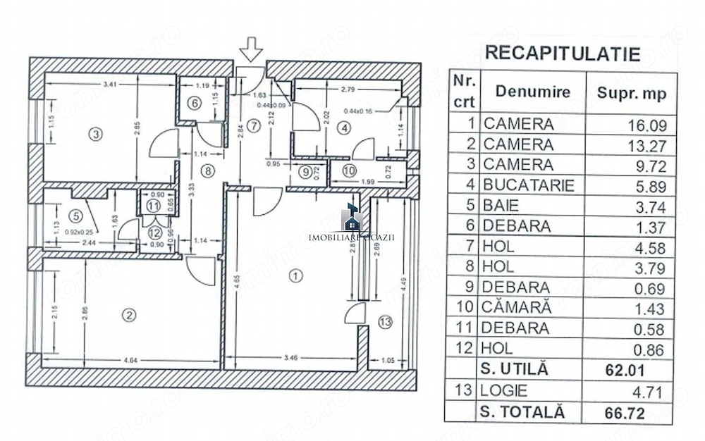 Apartament 3 camere Decomandat Covasna