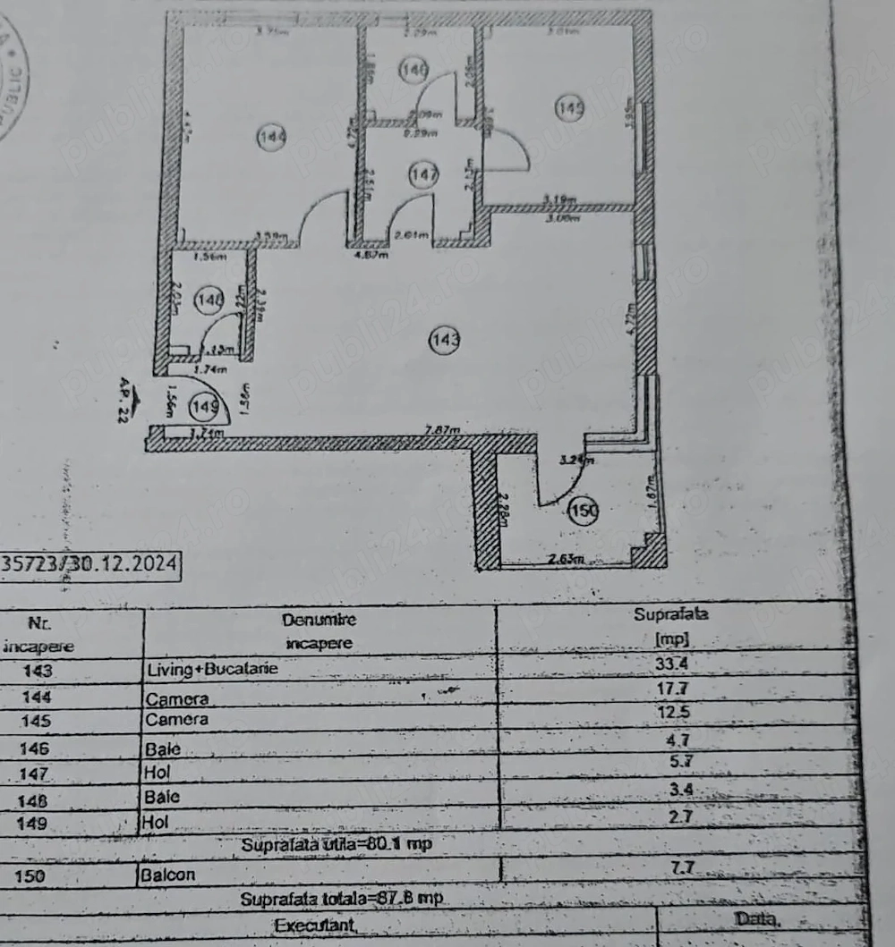 Apartament 3 camere zona centrala