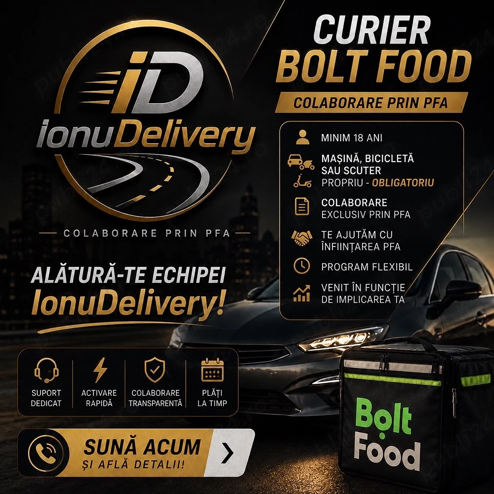 Devino Curier Bolt Food | Colaborare prin PFA