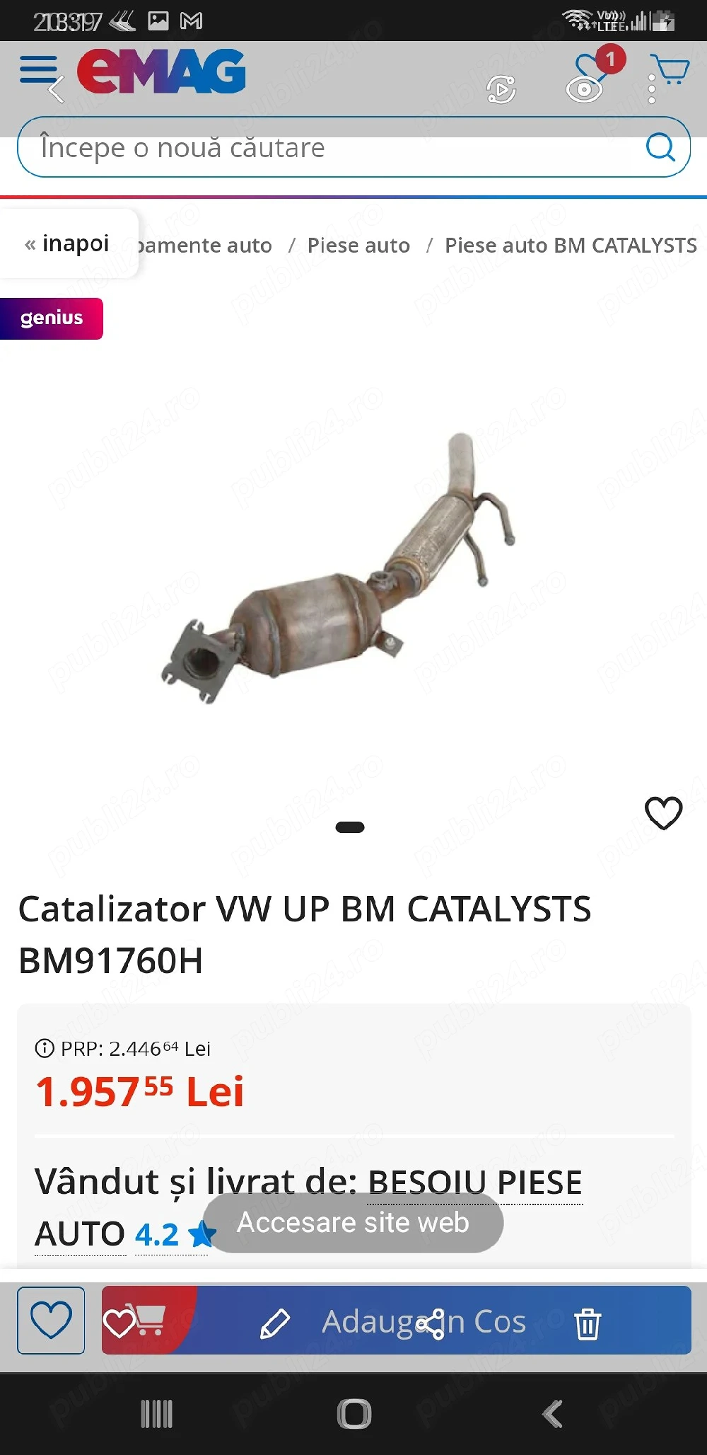 catalizator vw up