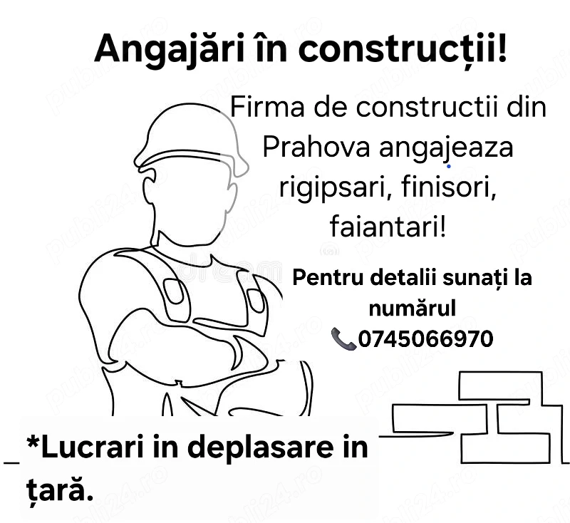 Angajari in domeniul construcțiilor