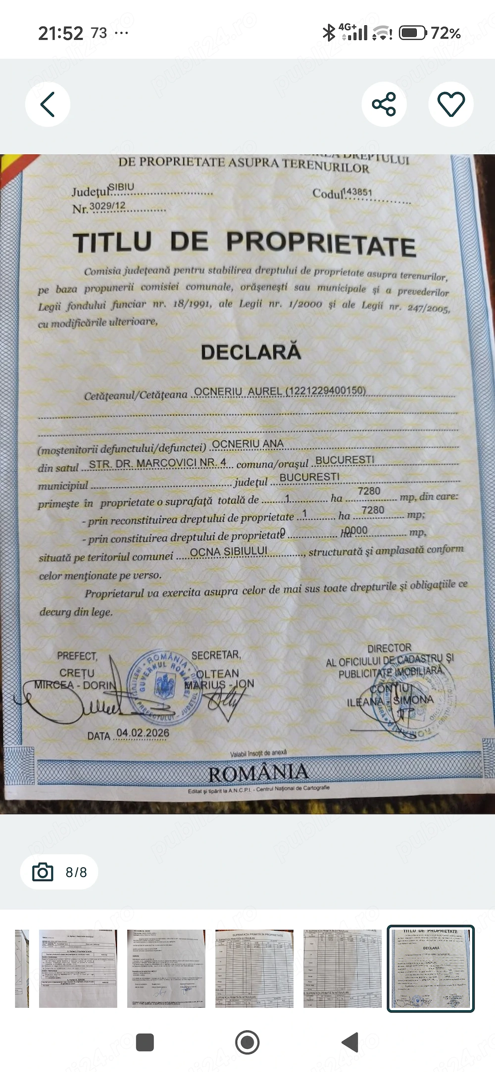 Teren extravilan Ocna Sibiului 