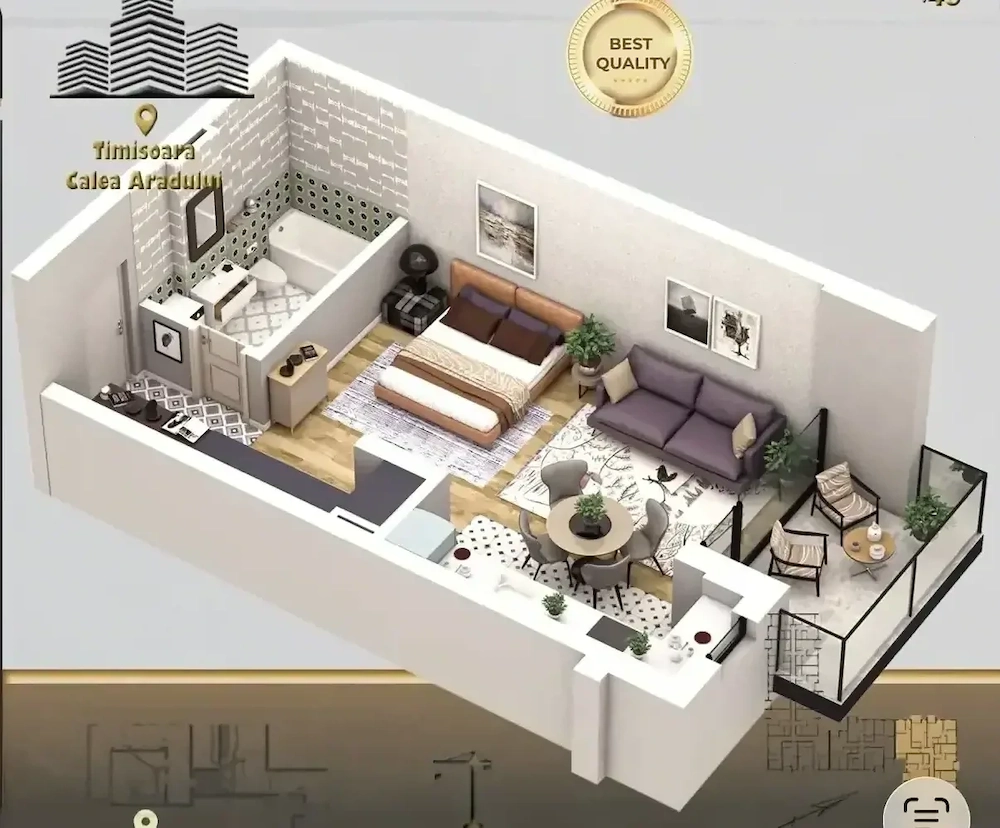 Direct de la proprietar , apartament cu o camera la prima inchiriere