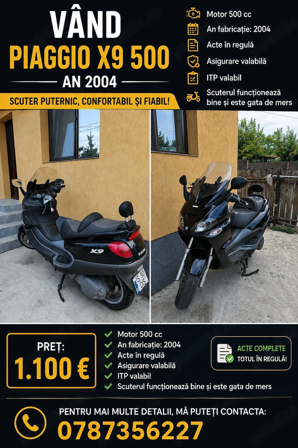 Vand scuter piaggio x9