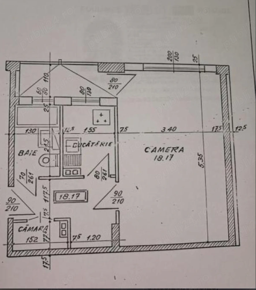 OFERTA!Obor metrou Piata,garsoniera 33mp, decomandata 63 000euro