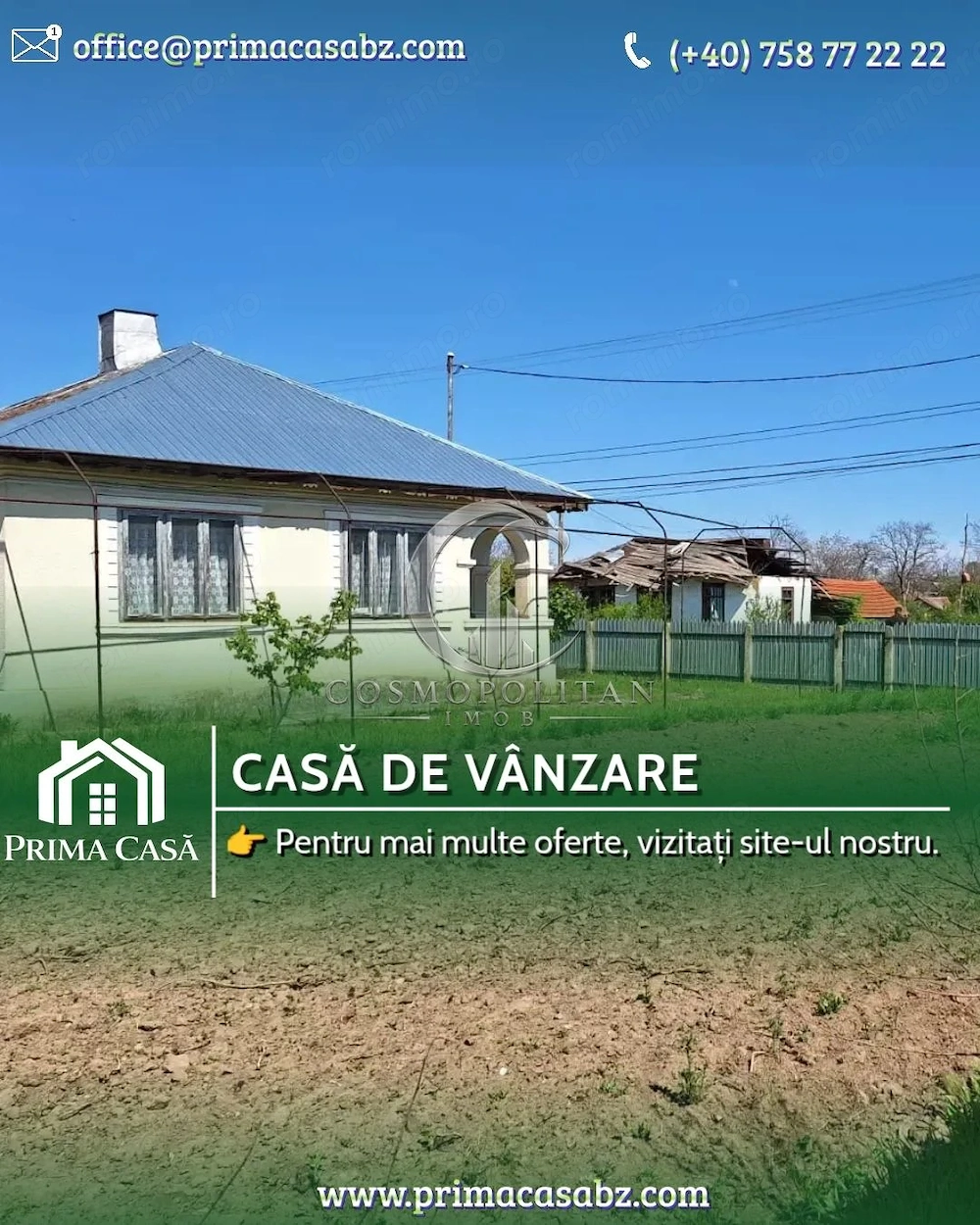 Casa/Teren ~ comuna Smeeni/BZ ~ teren 2878mp ~ Pret: 40.000€