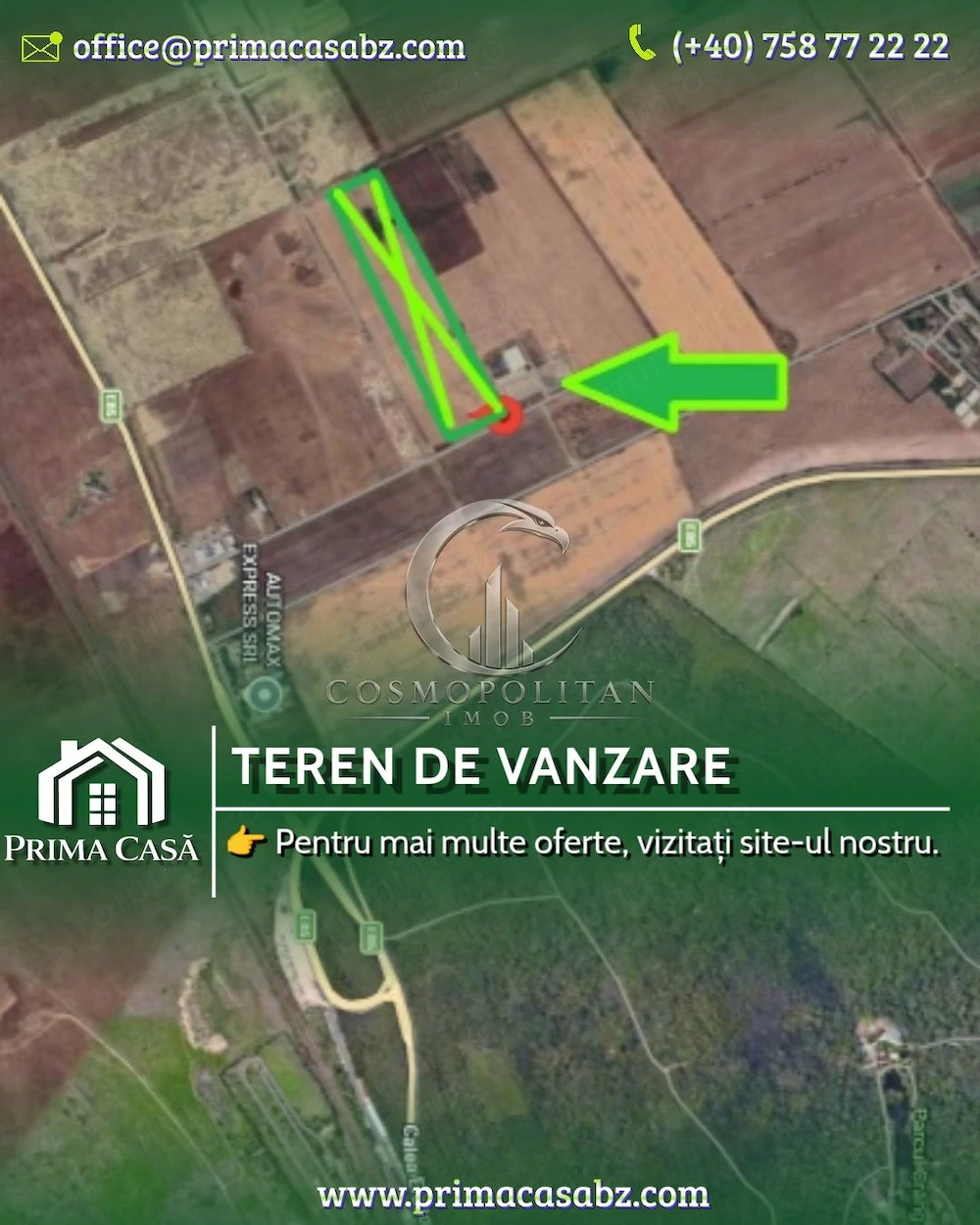 Teren 26.000mp la iesire spre Ploiesti zona Lukoil Pret: 25 mp neg.