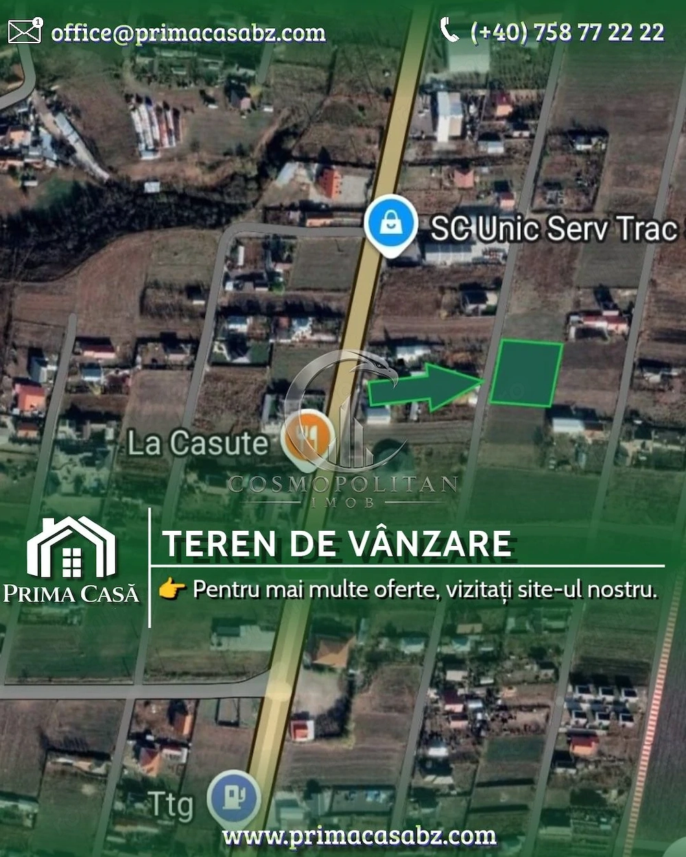 Investiție Imobiliară: Teren 1947mp d=40m în Posta Calnau BZ la 45.000 neg.