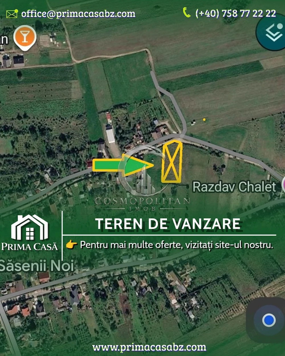 Teren intravilan ~ Sasenii Noi/BZ ~ S=1980mp ~ d=30m ~ Pret: 12€/mp neg