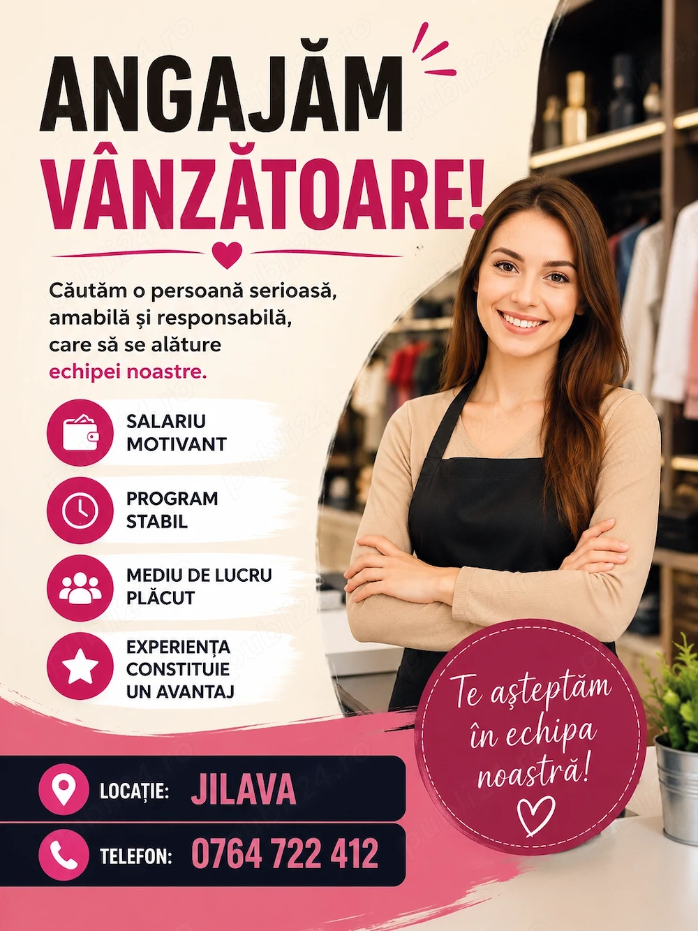 Angajam Vanzatoare magazin alimentar 