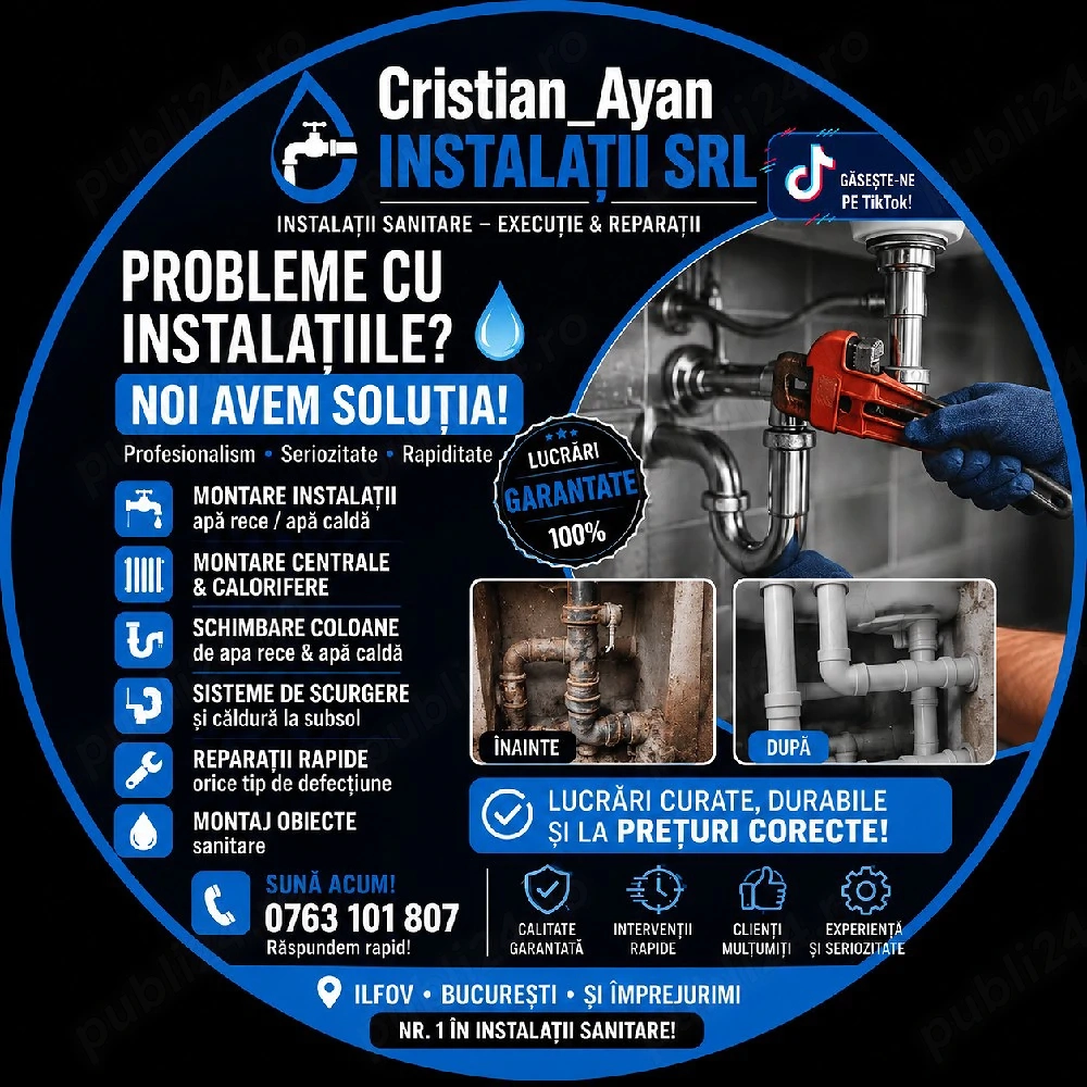 Instalator Sanitar   Lucrări Profesionale | Montaj și Reparații