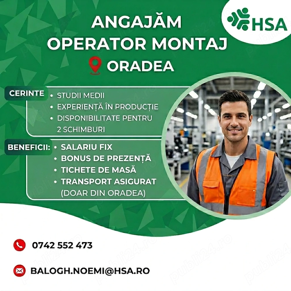 Angajam Operator Montaj 