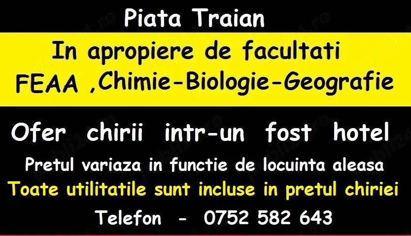 Zona Traian -Utilitati incluse in pret