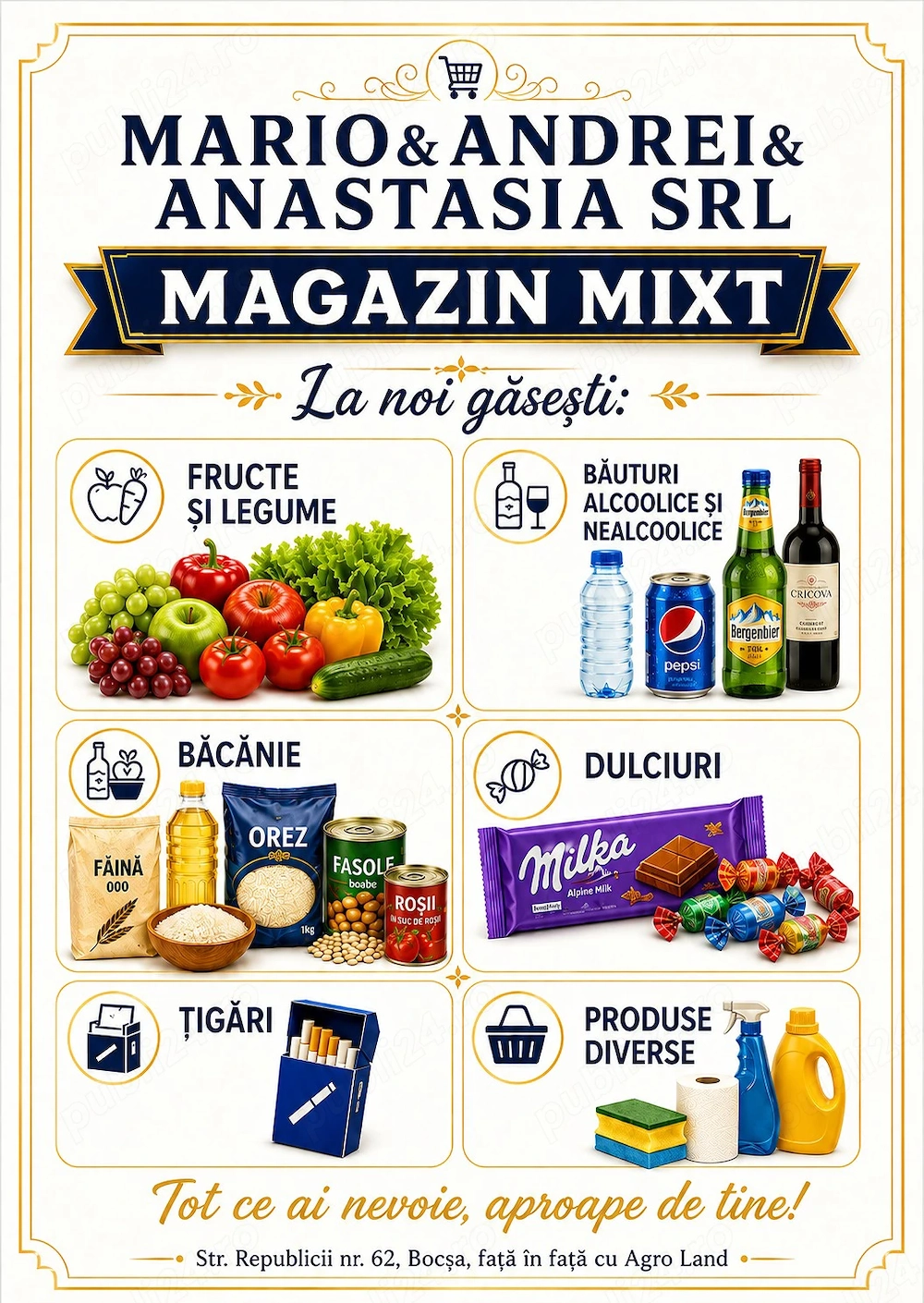 Caut casierița pentru magazin alimentar 