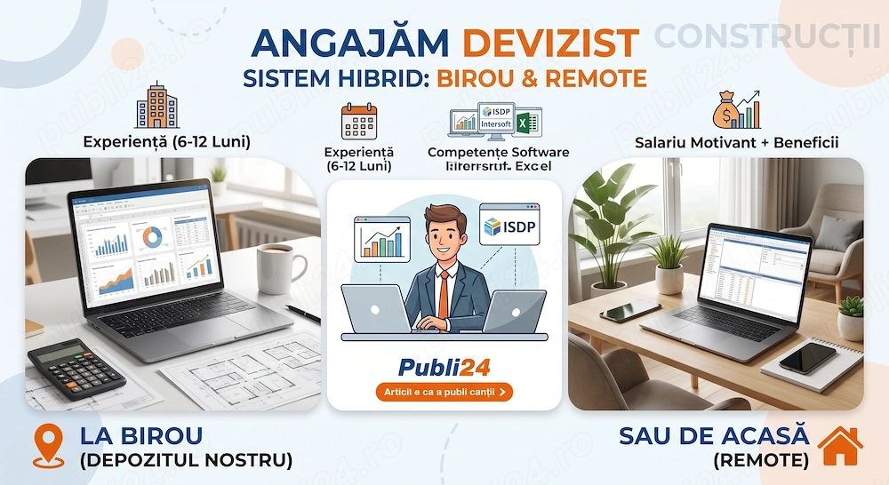 Inginer Devizist   Tehnician Devize (Sistem Hibrid: Birou & Remote)
