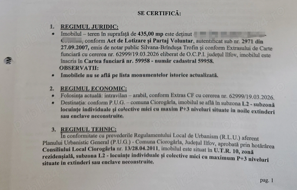 Teren intravilan Ciorogarla