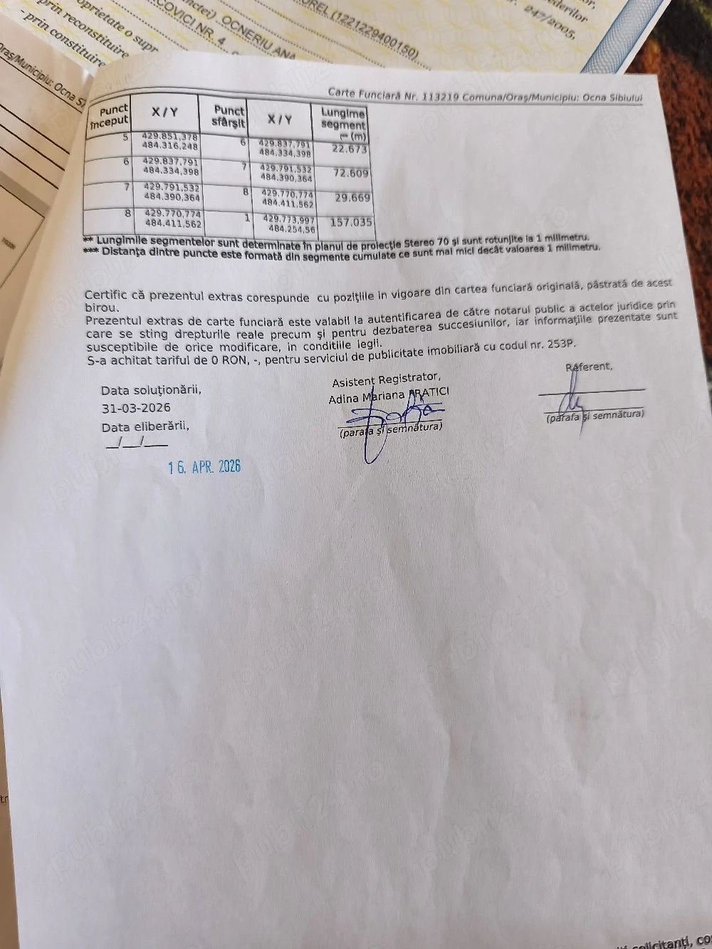 Teren extravilan Ocna Sibiului 