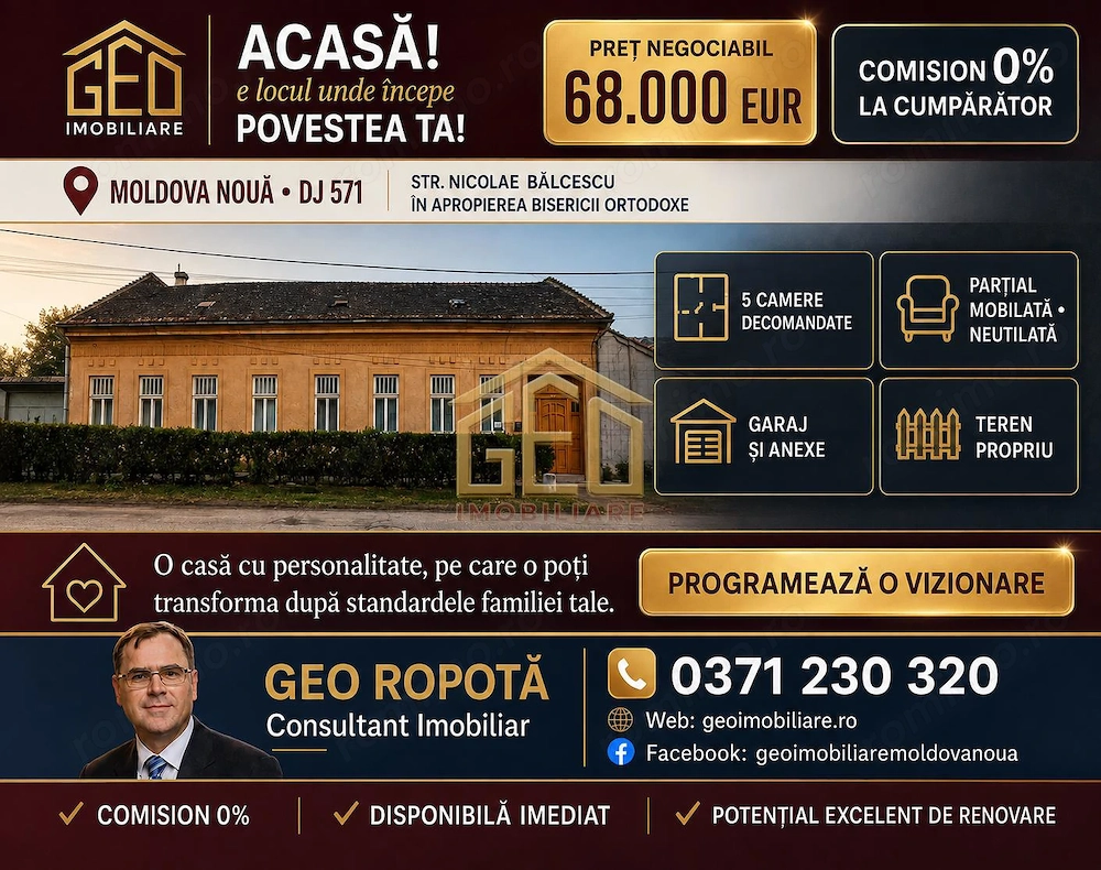 Casa 5 camere in Moldova Noua