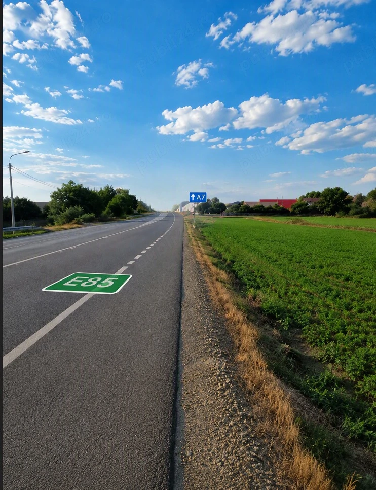 Teren cu potential excelent la E85, la 1,5 km de Autostrada A7 (nodul rutier Tisita)
