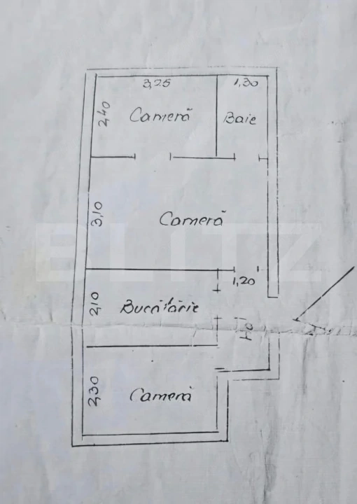 Apartament 3 camere, 44.35 mp, zona Bucium 