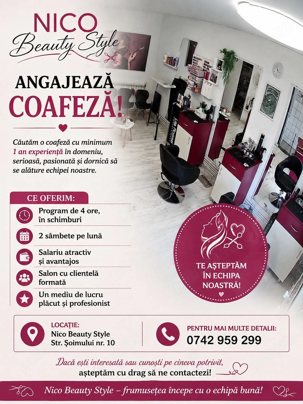 Angajez fata pentru postul de coafor 