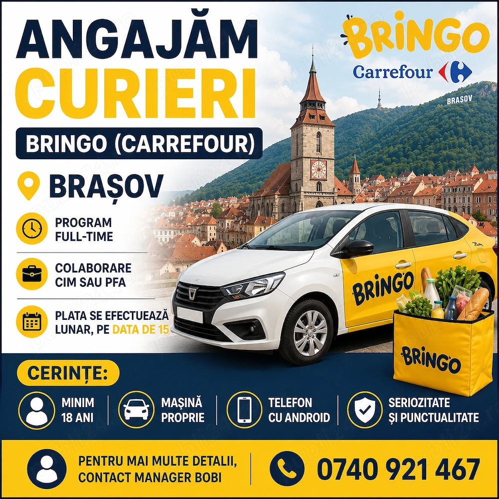 Curieri BRINGO (Carrefour)   Brașov | Angajare   PFA
