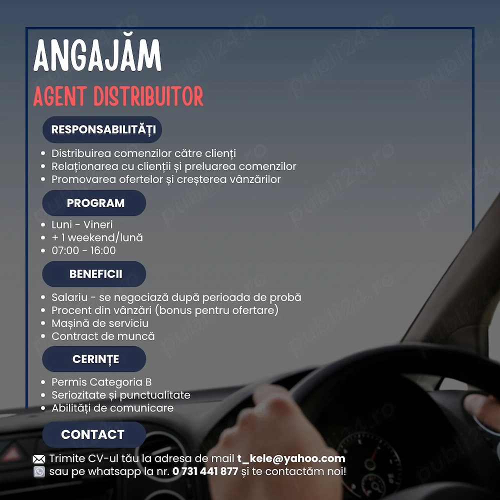 Gusta angajeaza agent distribuitor
