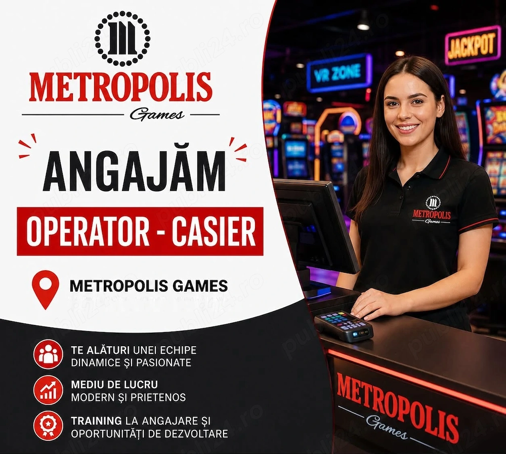 Angajăm Casier Operator Casino METROPOLIS