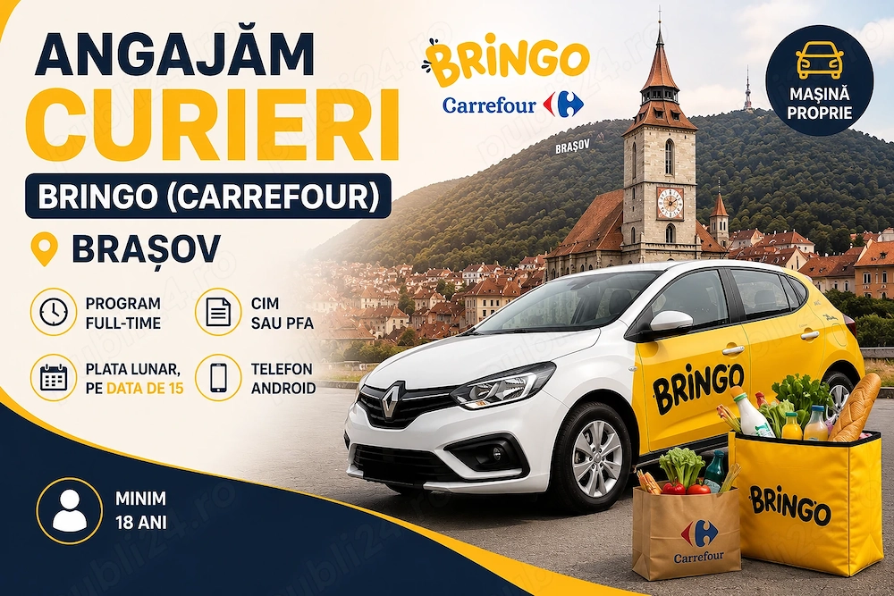 Angajăm Curieri BRINGO (Carrefour) în Brașov | CIM sau PFA