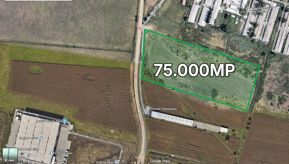 Teren intravilan 75000mp cu PUZ zona Viile Sibiului DN14