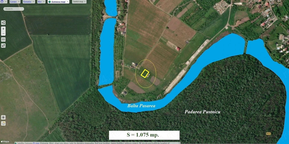 Particular ! Peninsula Ganeasa, langa balta si padure, 1.075 mp.