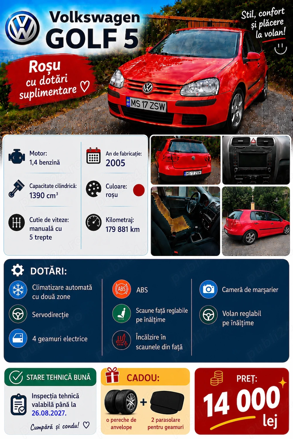 De vanzare Volkswagen Golf Rosu