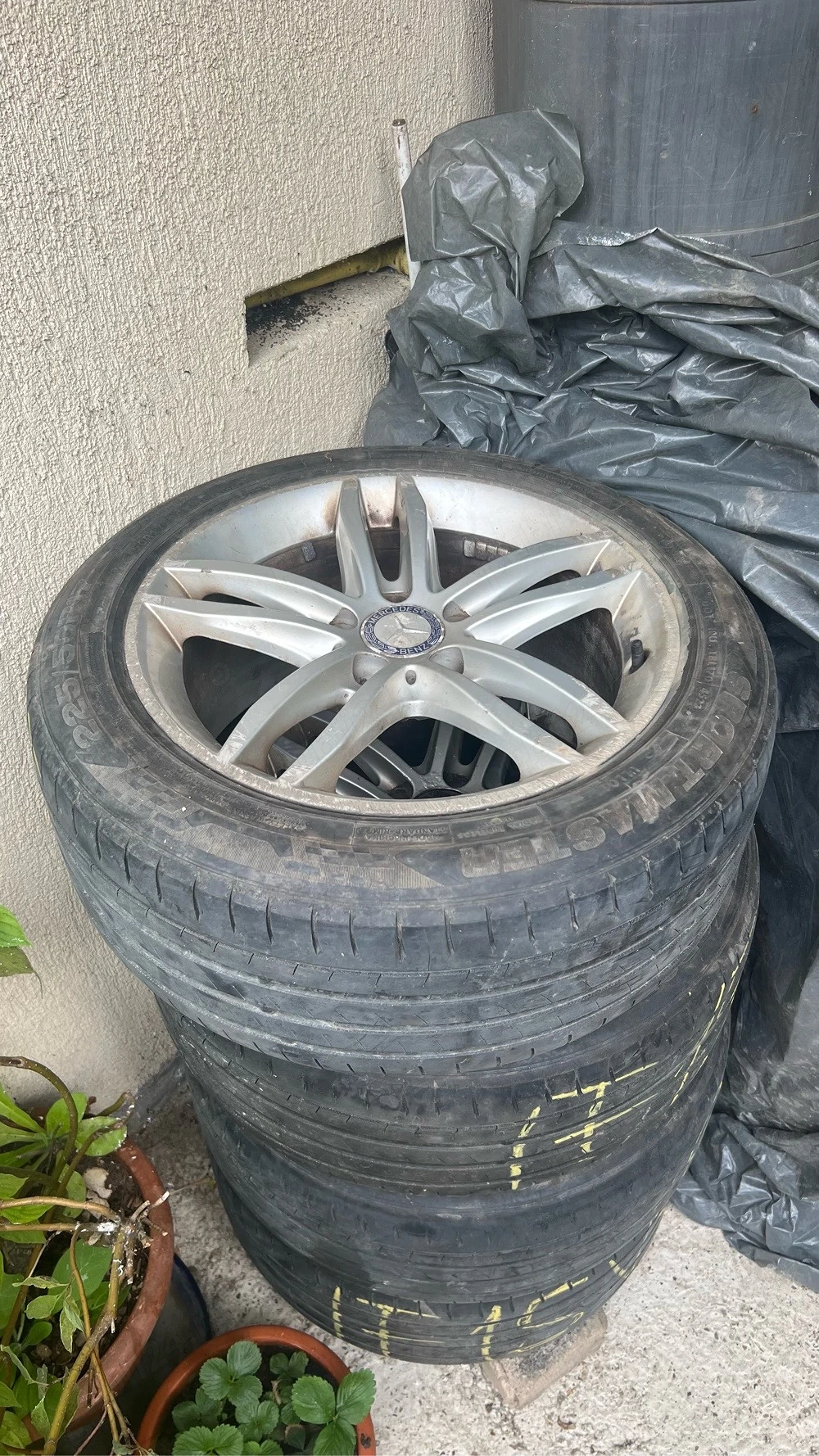 Set 4 Jante Originale Mercedes-Benz 17” (C-Class W204) + Anvelope Vară 225/50 R17
