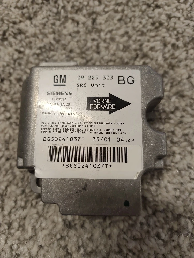calculator airbag Opel Zafira A GM 09229303