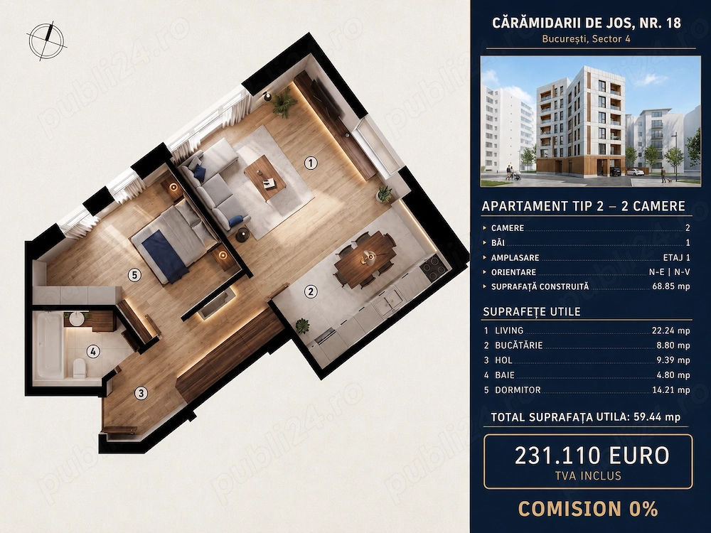Apartament 2 camere NOU! - Finalizare 2027 - Metrou Tineretului, lângă Parc