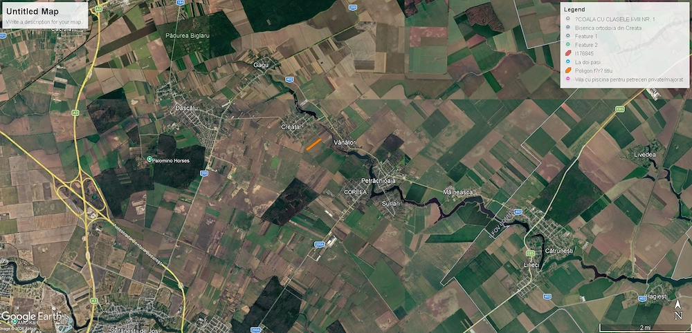 Teren intravilan 24500 mp Dascalu - Creata jud. Ilfov